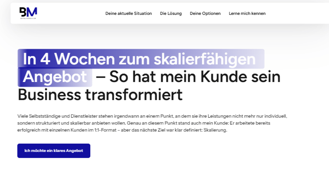 In 4 Wochen zum skalierfähigen Angebot