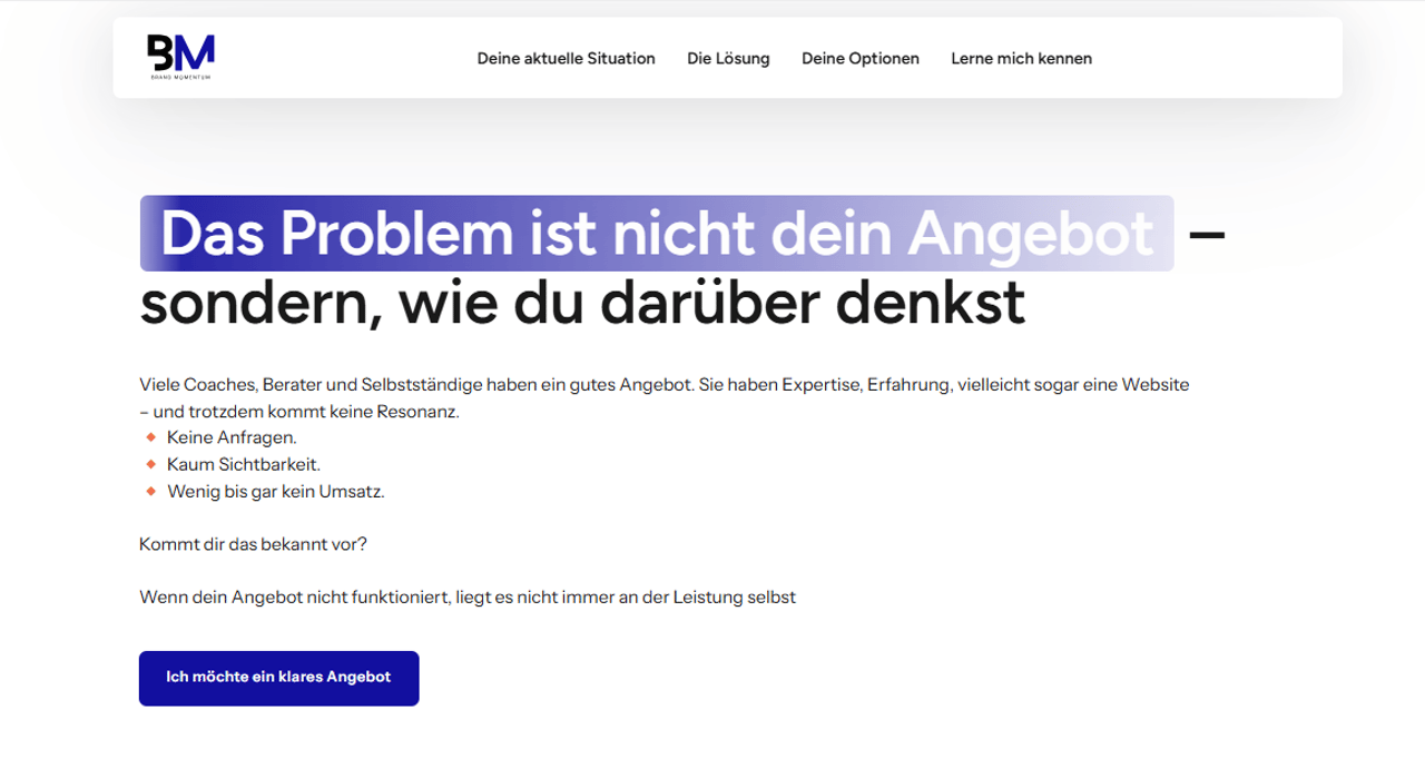 Das Problem ist nicht dein Angebot