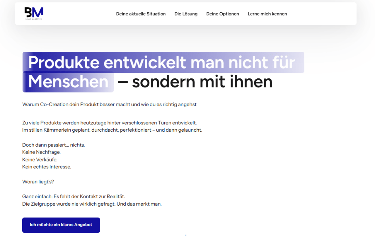 Produkte entwickelt man nicht für Menschen